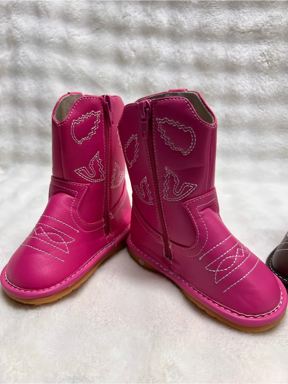 Alligator Brand-Kids Western Zip-Up Boots in Pink and Brown-  Price is for both.